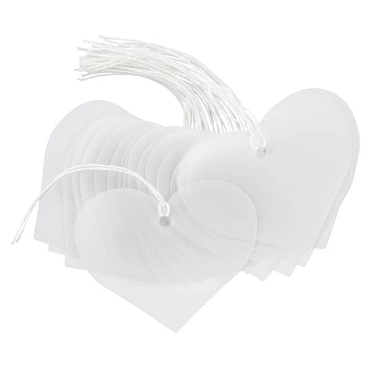 White Vellum Heart Tags by Recollections&#x2122;, 20ct.